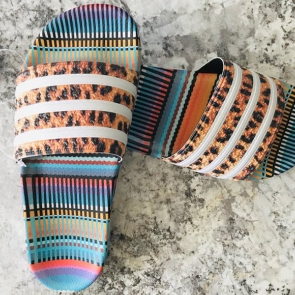 adidas Shoes | Adidas Adilette Womens Slides Leopard Cm8223 | Poshmark